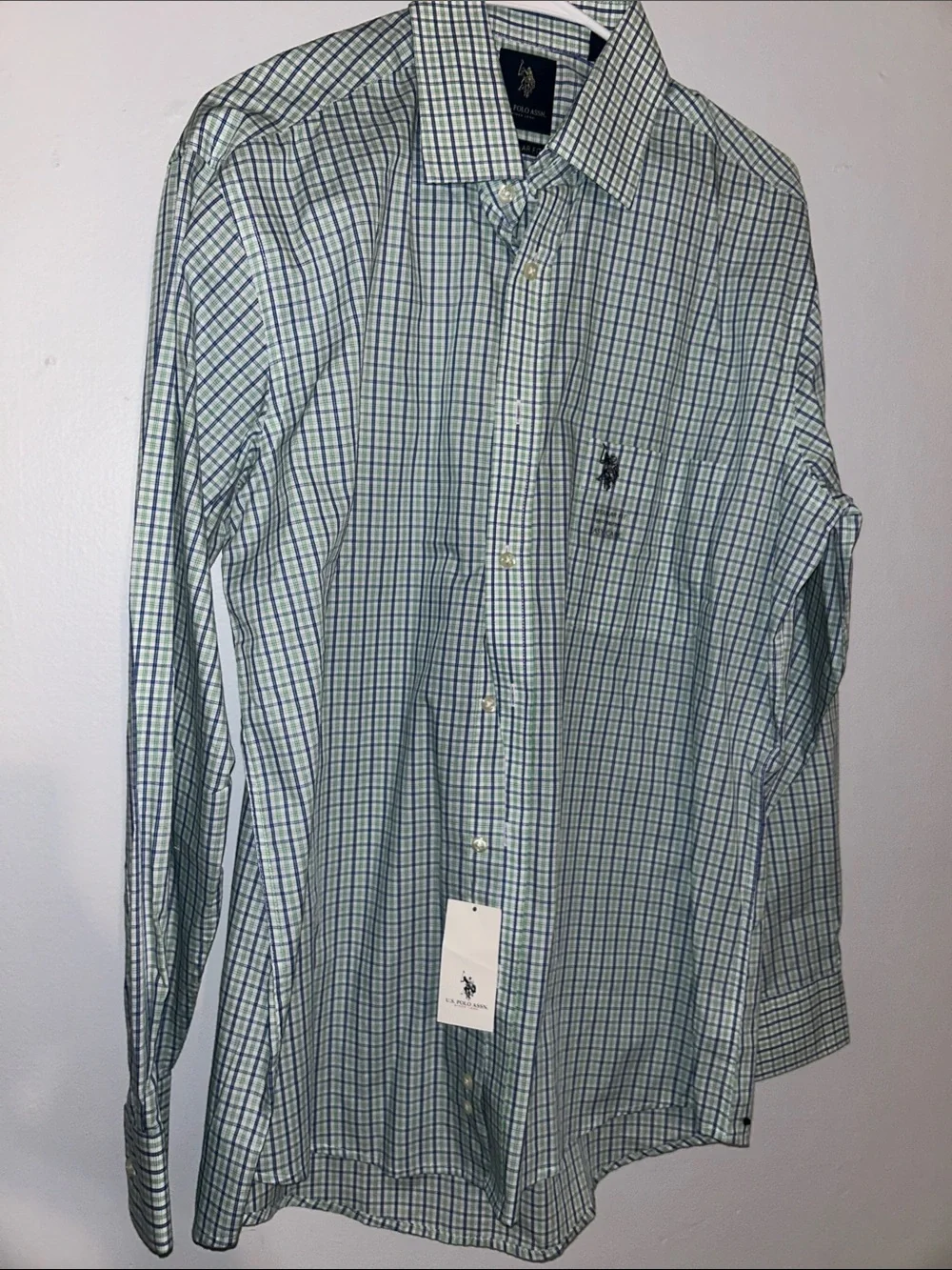 Polo by Ralph Lauren Light Green & Blue Plaid Button-Up Shirt